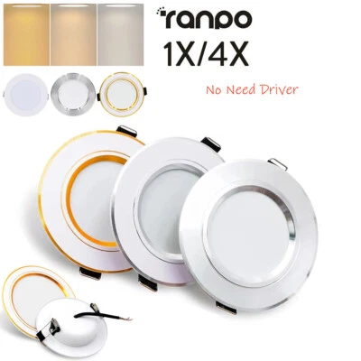 1X 4X 5W - 18W LED Recessed Ceiling Downlight Round Bright Lamp No Need Driver - Image 1 of 4