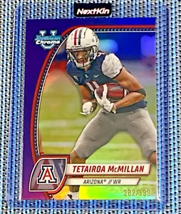 Tetairoa McMillan 170 2024 Bowman Chrome University Purple Refractor POP /399 SP - Foto 1 di 3