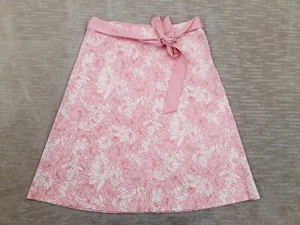 Apostrophe Skirt Women's 8 Pink Floral A-Line Tie Waist Stretch Casual Career - Picture 1 of 8