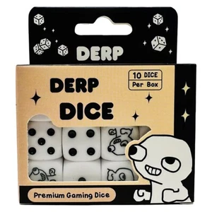 Derp Dice - Set of 10 16mm D6 Gaming Dice | D&D, 40K, Tabletop, Fun & Funny - Picture 1 of 5