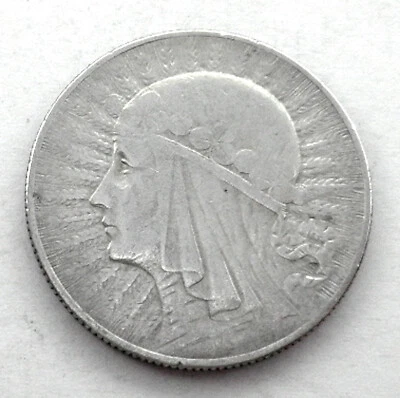 POLONIA 5 ZLOTYCH 1932 Plata Y#21 Reina Jadwiga. KK1.5 Foto 1 de 2