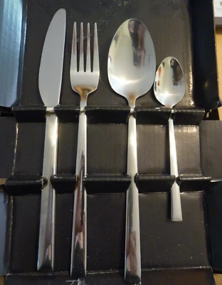 Crofton Besteck Set 4 Teilig für 4 Personen ( Set mit 16 Teilen ) silber neu -2 - Bild 1 von 2
