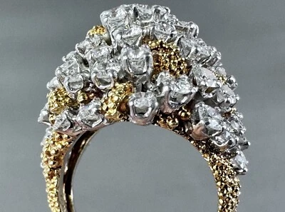 Anillo con cúpula de diamantes y oro de 18 quilates "Tiffany & Co, Cartier, estilo Van Cleef" Foto 1 de 4