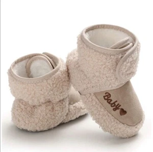 Unisex Baby Booties - Khaki - Picture 1 of 5
