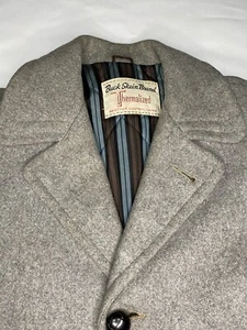 GIACCA CAPPOTTO AUTO CACCIA LANA PESANTE GRIGIO MATASSA BUCK VINTAGE ANNI 50 - Foto 1 di 9