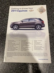 2011 Chevrolet Equinox Getting To Know Your Equinox Guide Supplement Manual - Imagen 1 de 1