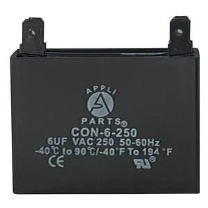 Condensador de ventilador Appli Parts 6 mfd (microfaradios) uf 250 VAC 4 conexiones de terminal - Imagen 1 de 5