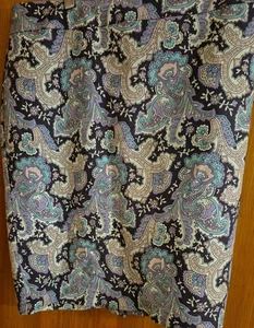 Falda Forever 21 Grande Hasta la Rodilla Púrpura Verde Paisley Lápiz  - Imagen 1 de 7