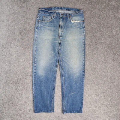 VTG Levi's 505 32x28 Straight Leg Regular Fit Medium Wash Blue Denim Jeans - Image 1 of 4