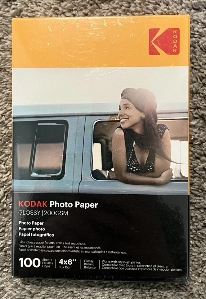Kodak Glossy Photo Paper 4x6 100 Sheets 41180 – Open Box / Damaged Box