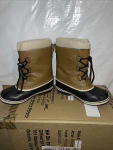 Sorel Caribou Camel Brown & Black Winter Waterproof Boots Unisex Youth Size 4 - Bild 1 von 5