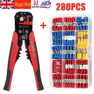 280PCS ELECTRICAL WIRE TERMINAL ASSORTMENT SET INSULATED CRIMP CONNECTORS SPADE - Picture 1 of 12