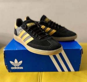 🔥adidas Originals Handball Spezial Retro Trainers Black Yellow Grey UK 8.5🔥 - Picture 1 of 8