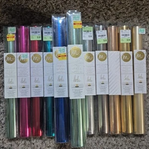 Lotto di 16 fogli reattivi assortiti: Minc Heidi Swapp blu rosso oro argento cromato - Foto 1 di 7