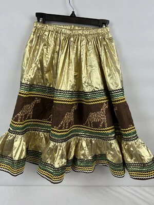 Falda Jirafa Hecha a Mano Niña Talla 5/6 Dorada y Marrón Bien Hecha de Vestir Foto 1 de 4