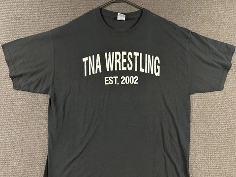 TNA Wrestling 2002 Logo T Shirt XL Black Short Sleeve Cover