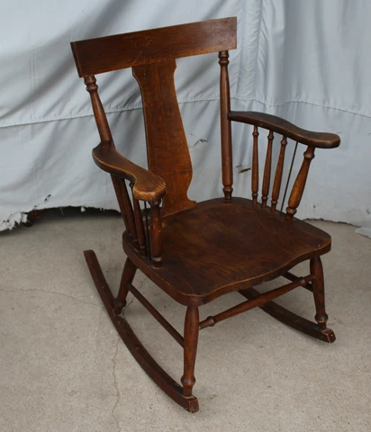 Antique Oak Rocker Rocking Chair with arms - Original finish Cover