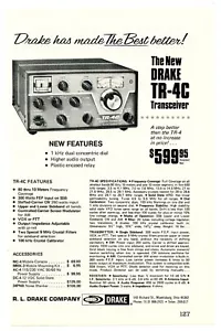 QST Ham Radio Mag. Ad The New DRAKE TR-4C ricetrasmettitore (11/72) - Foto 1 di 1