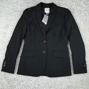 Chaqueta Blazer J Crew Mujer 00 Petite Negro Abrigo Deportivo 100% Lana Traje 2 Botones. - Imagen 1 de 10