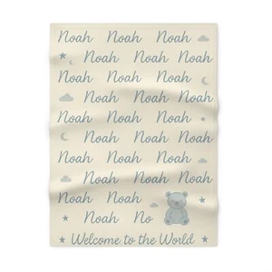 Manta de bebé de lana suave personalizada - Adorable regalo de guardería, baby shower - Imagen 1 de 5