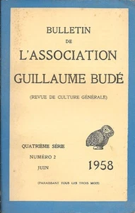 BULLETIN DES VEREINS GUILLAUME BUDE. 4. Serie. Nummer 2. Juni 1958 . - Bild 1 von 1