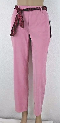 全新 First Issue 弹力季节性经典女式麂皮绒裤子 4P 码 — 第 1/4 张图片