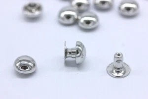 Borchie semisfera a rivetto 8mm argento IN OTTONE ANTIRUGGINE quantità a scelta - Picture 1 of 1