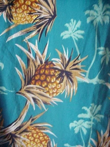 Old Navy Mens Blue HAWAIIAN SHIRT XL S/S Tall Pineapple - Picture 1 of 4
