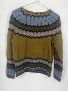 NWT Made With Heart Olive green Fair Isle Sweater Womens Size Medium - Picture 1 of 5