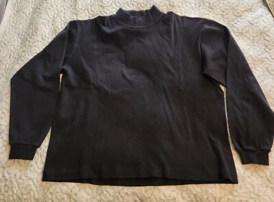 United Colors Benetton Black Long Sleeve Mock Turtleneck USA Made SZ S Vintage - Image 1 of 4