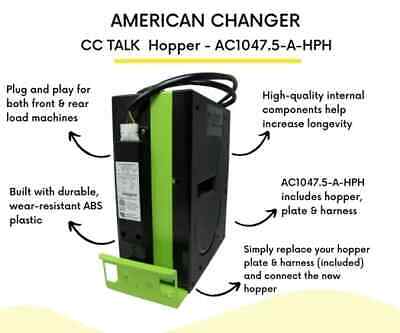 2nd Generation Green Stripe American Changer CC Talk Hopper - AC1047.5, NEW • 364$