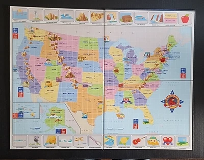 Tablero de juego de repuesto de los años 90 Carmen Sandiego donde en los EE. UU. solo tablero de juego Foto 1 de 4
