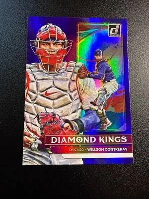 2022 Panini Donruss Willson Contreras #24 Diamond Kings Blue Foil - Image 1 of 2