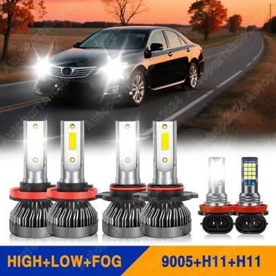 For Toyota Camry 2007-2014 Combo LED Headlight High Low Beam + Fog Light Bulbs Foto 1 de 4