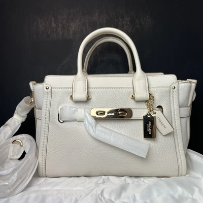 Swagger de cuero para mujer Coach 27 CHALK 34816 NUEVO CON ETIQUETAS Foto 1 de 4