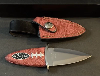 🔥 Cuchillo daga de fútbol americano Canal Street Cutlery Co. EE. UU., 2010 mango de cuero marrón Foto 1 de 4