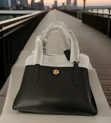 Bolso de Mano Coach Lora en Cuero Guijarro Negro Nuevo con Etiquetas  Foto 1 de 4