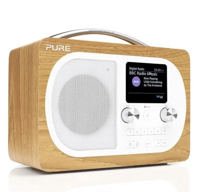 PURE Evoke H4 Portable Digital FM RADIO Bluetooth DAB+ Oak - Image 1 of 4