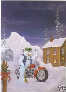 Motorcycle Christmas Greeting Cards with Harley Davidson looking Graphics DP-21 - Picture 1 of 4