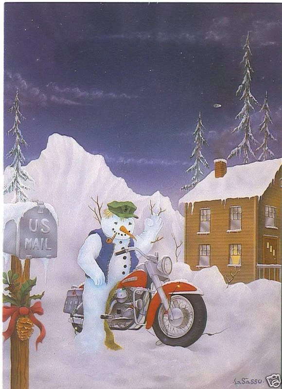 Motorcycle Christmas Greeting Cards with Harley Davidson looking Graphics - Image 1 of 1