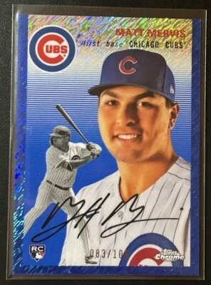 2023 Topps Chrome Platinum #139 Matt Mervis RC Blue Shimmer /100 Cubs - Image 1 of 2