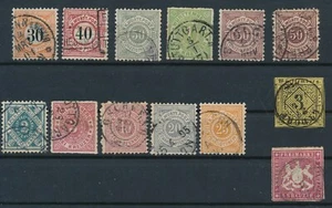 WURTTEMBERG (1875-1900) EARLY USED ISSUES AS SHOWN, INCL #54 & 68A; CV $150 - Picture 1 of 2