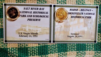 LOT OF #2 STATEHOOD QUARTERS U.S.VIRGIN ISLANDS & VERMONT NATIONAL PARKS - Image 1 of 4