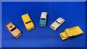 VINTAGE 1950s GREY & BLACK WHEEL LESNEY MATCHBOX CARS No 31 32 43 50 TRUCK No 6 - Picture 1 of 7