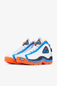 MEN'S FILA GRANT HILL 2 RETRO BASKETBALL 1BM01789-132 WHITE BLUE ORANGE SZ 10.5 - Picture 1 of 8