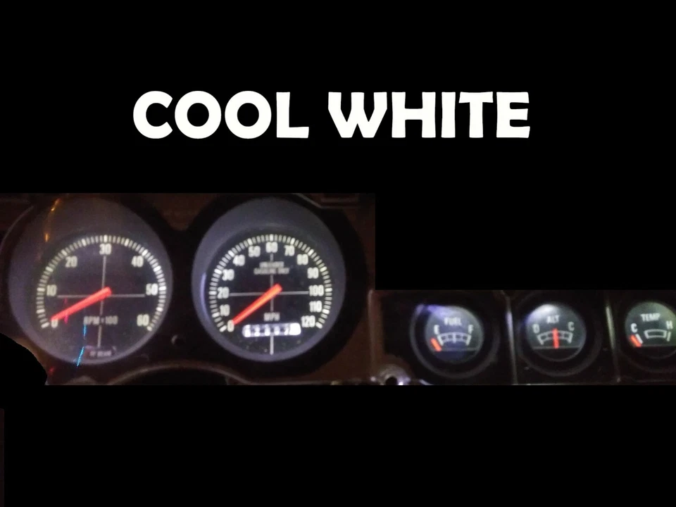 Cuadro de manómetros LED blanco frío para 74 78 Ford Mustang II  Foto 1 de 2