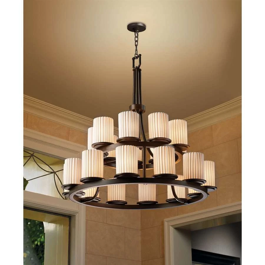 Justice Design Chandelier - POR-8767-10-PLET-DBRZ - Imagem 1 de 1