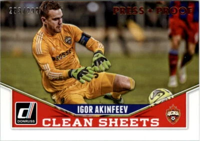 2015 Donruss Clean Sheets Press Proof Bronze #4 Igor Akinfeev /299 - NM-MT - Image 1 of 2