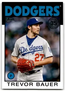 2021 TOPPS UPDATE 1986 TREVOR BAUER CLEVELAND INDIANS #86B-33 - Picture 1 of 2