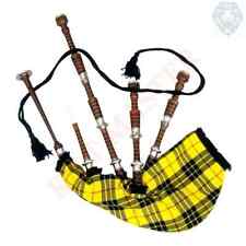 GREAT Rosewood Scottish Bagpipes, Natural Finish , Silver Mounts With Wooden Box